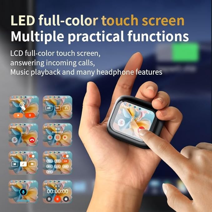 Real Time Translation Earbuds Noise Reduction Full-Color Touch Screen Wireless Bluetooth Earphone