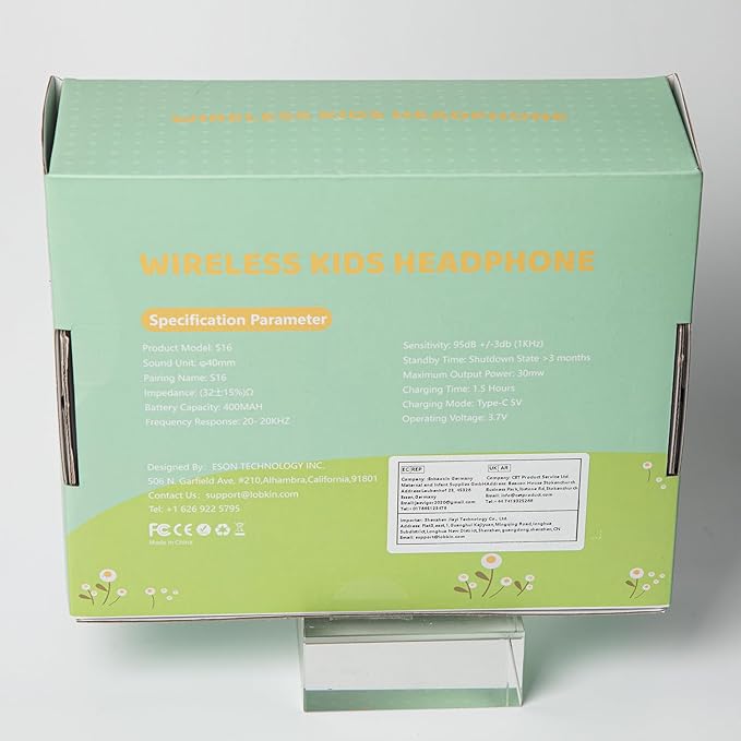 LOBKIN Bluetooth 5.4 Kids Headphones with Case - RGB LED Light Up Cat Ears Foldable Adjustable Over Ear Headphone Support Wireless or 3.5mm Wired Mode for Toddler & Girls & Boys Teens