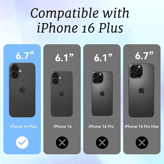 for iPhone 16 Plus Case, Elegant Floral Pattern with Pastel Flowers, Military-Grade Drop Protection, Cute Soft Slim TPU Protective Cover with Camera Protection for Women & Girls