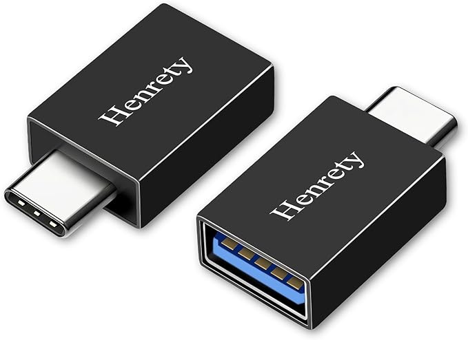 USB C to USB Adapter USB C Male to USB3.0 Female OTG Adapter Compatible with MacBook Air 2020/MacBook 12 inch/iPad Pro 2020 and More, Black(Pack of 2)