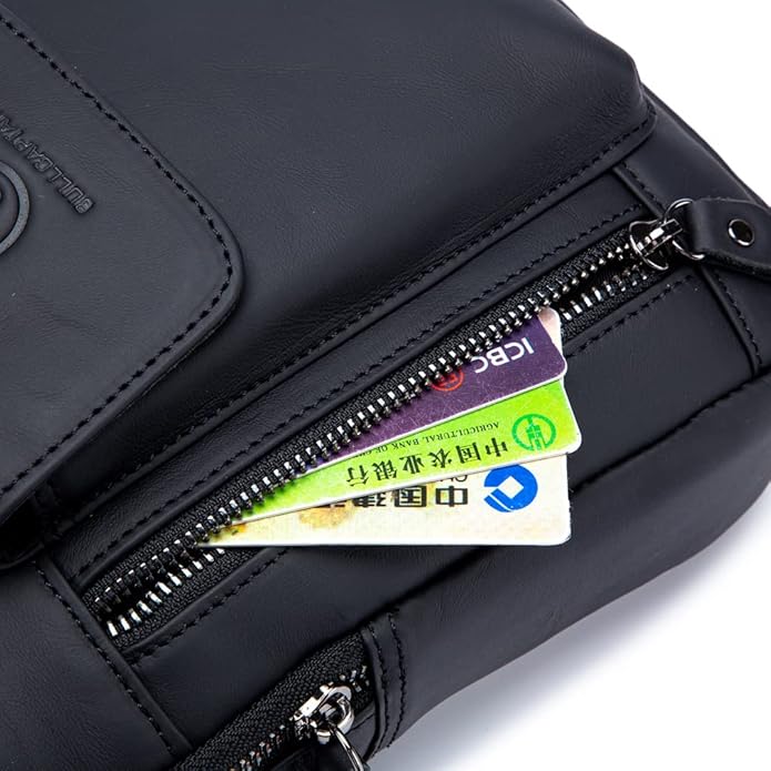 KPYWZER Vintage Leather Sling Bag Backpack for Men Crossbody Shoulder Chest Day Pack Backpacks