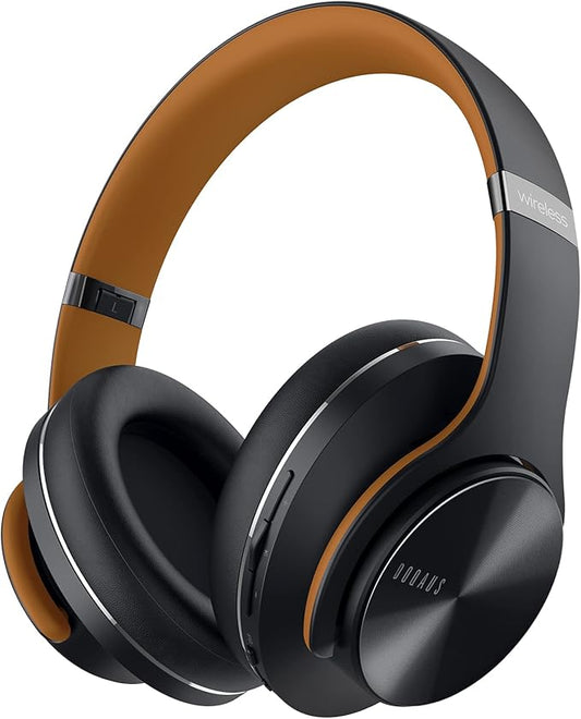 DOQAUS Bluetooth Headphones Over Ear, 90H Playtime Wireless, 3 EQ Modes, HiFi Audio & Deep Bass, ENC Noise Isolating Mic, Soft Earpads for Phone/PC