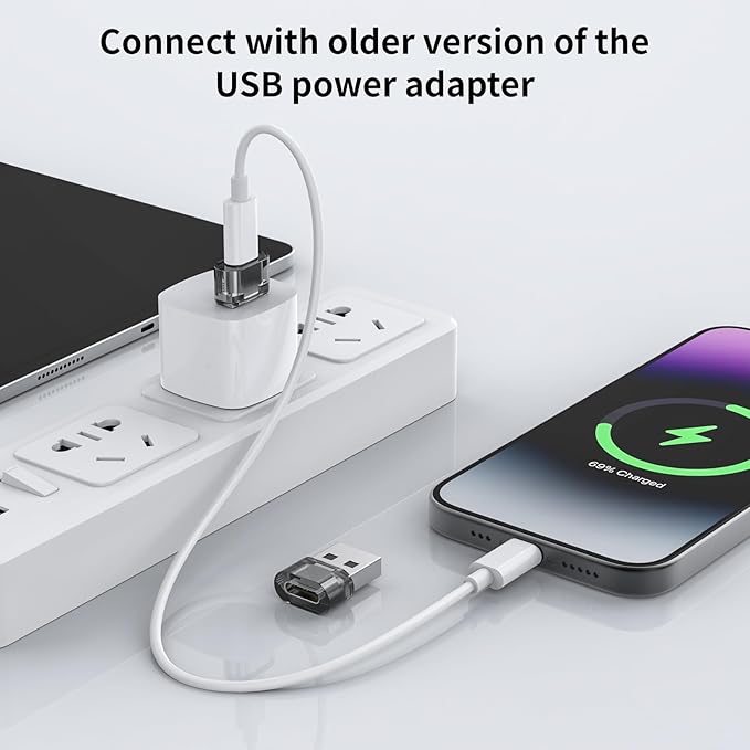 USB-A to USB-C Adapter 5 Pack, USBC Female to A Male Converter Charger, USB to USBC Converter for iPhone 15 Plus Pro Max/Apple Watch Ultra iWatch/AirPods/iPad Air/Car/Galaxy S24 S23 S22 Ultra