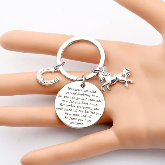 Lywjyb Birdgot Horse Inspirational Gift Encouragement Gift Horse Lover Keychain