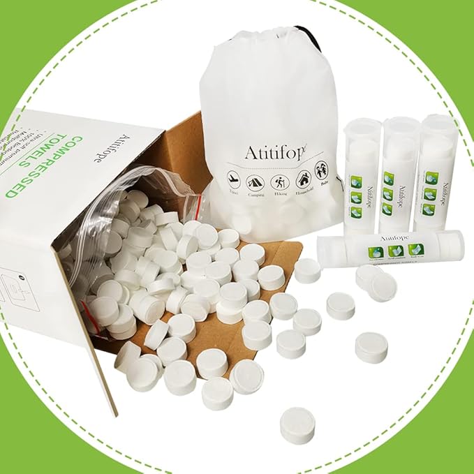 Compressed Towel Camping Hiking Travel Reusable Clean Towels Coin Tissues Bulk Pack 500Count