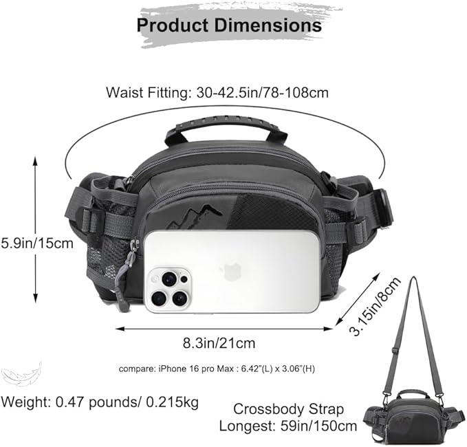 Entchin Fanny Pack for Women Men,Crossbody Belt Bag with 4-Zipper Pockets,Adjustable Waist Bag Pack,One of the Most Popular Travel Essential Gifts for Walking,Traveling,Cycling