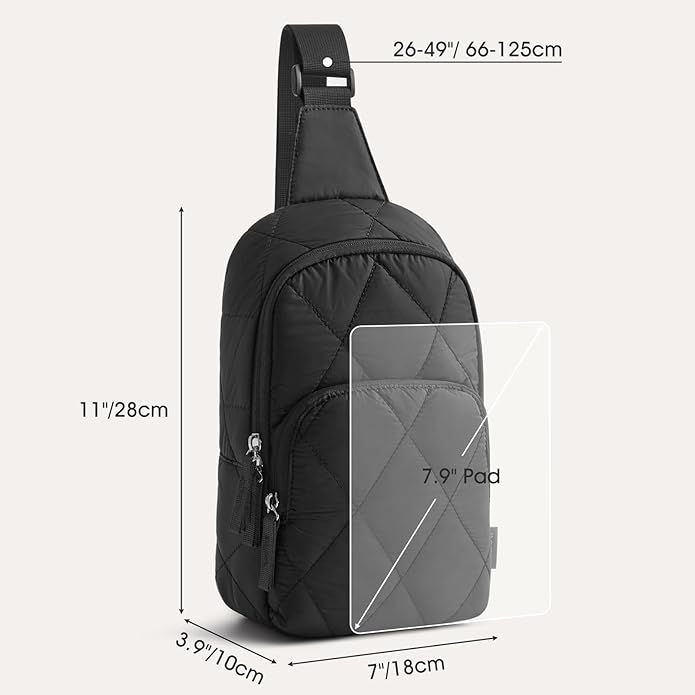 G4Free Sling Bag for Women, Casual Quilted Puffer Crossbody Purse Lightweight Fanny Packs for Daily Travel Work