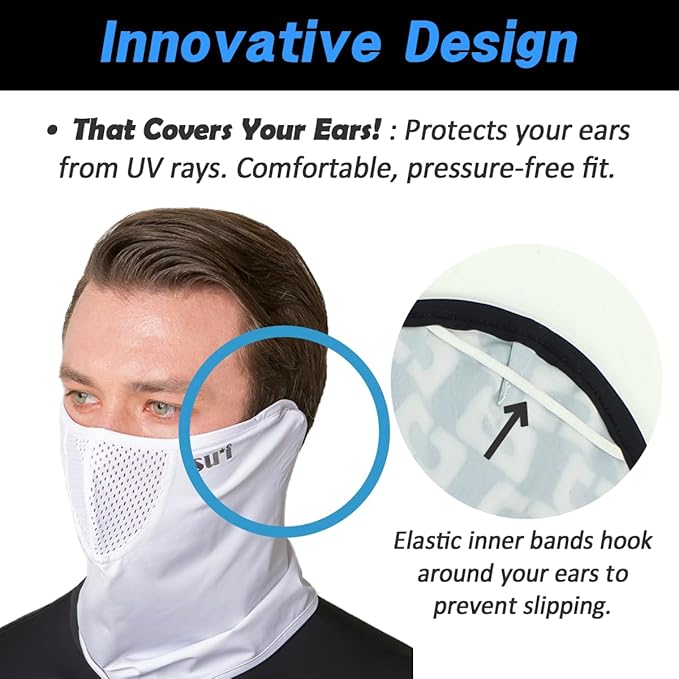 KOREA (Type A) UV Sun Protection Balaclava Half Face Mask - For Golf, Hiking, Running, Cycling & Outdoor Sports