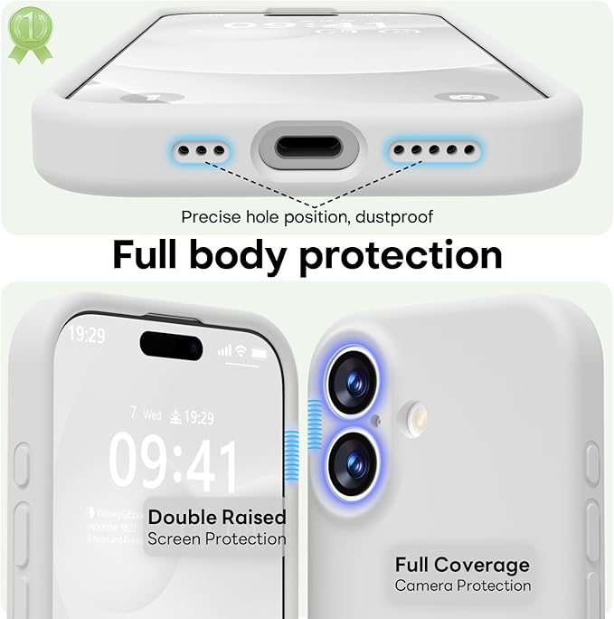 LOVE 3000 Designed for iPhone 17 Case, Premium Silicone [Compatible with Magsafe][Soft Anti-Scratch Microfiber Lining] Shockproof Protective Phone Case for Men Women 6.3", White