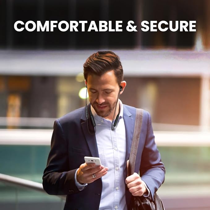 Avantree NB16-Q - Bluetooth 5.2 Neckband Earbuds with Qualcomm aptX Adaptive, 20hrs Play time, Universal Comfortable & Secure Headphones for Phones, Smart TVs, and PCs