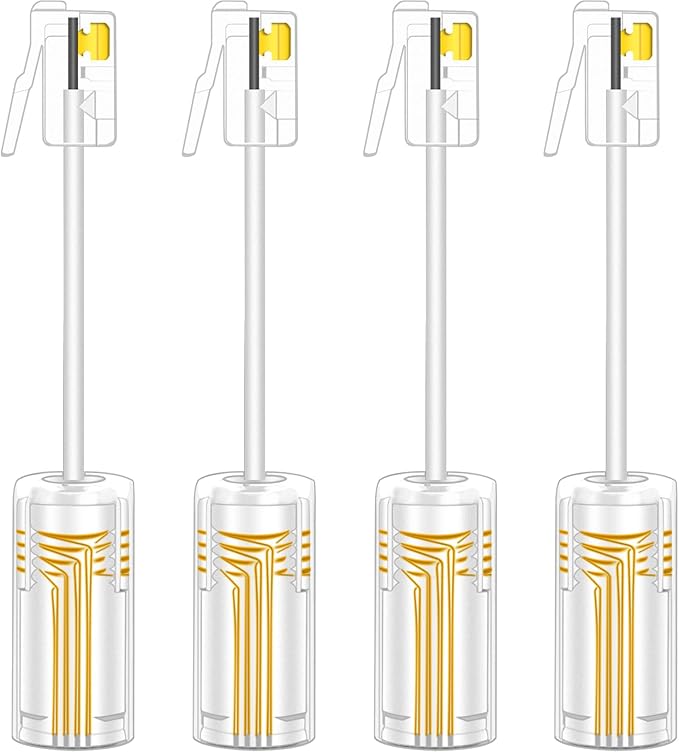 NECABLES 4Pack Phone Cord Detangler for Landline Telephone Handset Cord Detangler for Desk Phone RJ9 4P4C Male to Female White