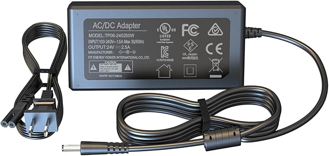 UL Listed 24V Power Supply for Canon SELPHY CP1300 CP1200 CP1500 CP910 CP900 CP800 Printer, for Fujitsu Scanner fi-7160 fi-7180 fi-7260 fi-7280 Charger Power Supply Adapter