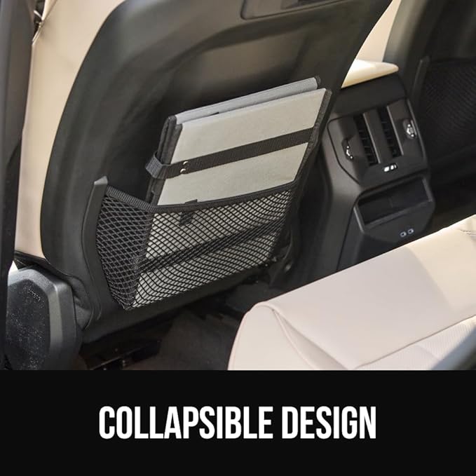 GORILLA GRIP Heavy Duty Foldable Reusable Grocery Bags, Tear Resistant Box Shape Shopping Tote with Reinforced Handles, Grip Feet, Easily Carry and Transport Groceries, 13x10x11, 1 Pack, Gray Black