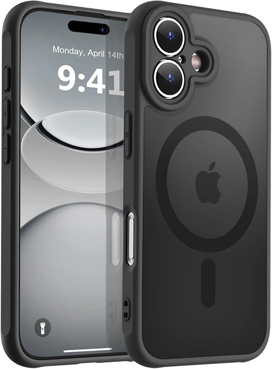 MOCCA Strong Magnetic Compatible with iPhone 17 Case [Compatible with Magsafe] [Full Camera Protection] Slim Translucent Matte Shockproof Phone Case Cover 6.3",Black