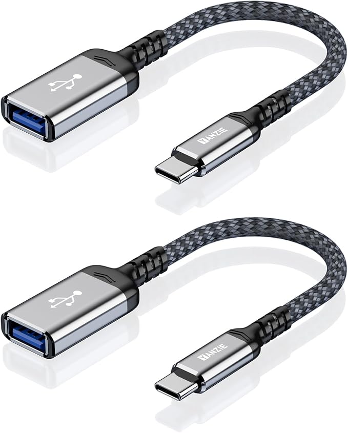 2-Pack USB-C Female to USB-A Female Adapter - Compatible with iPhone 15 Pro/Max, MacBook Pro/Air, iPad Pro, Google Pixel, Samsung Galaxy