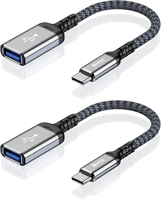 2-Pack USB-C Female to USB-A Female Adapter - Compatible with iPhone 15 Pro/Max, MacBook Pro/Air, iPad Pro, Google Pixel, Samsung Galaxy