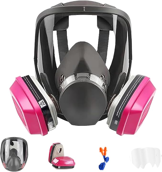 Full Face Respirator Gas Mask, 6800 Reusable Respirator Mask with Filters 60921, Anti-Fog, Perfect for Paint, Spray, Dust, Welding, and Chemical Protection