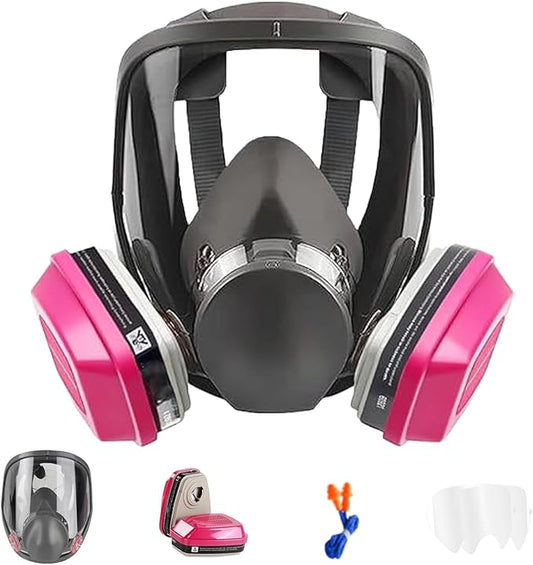 Full Face Respirator Gas Mask, 6800 Reusable Respirator Mask with Filters 60921, Anti-Fog, Perfect for Paint, Spray, Dust, Welding, and Chemical Protection