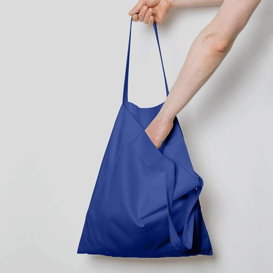 NPBAG 5 Pack 15'' X 16'' Blue Cotton Tote Bags, Lightweight Blank Bulk Cloth bags with 1pc of PTFE Teflon Sheet