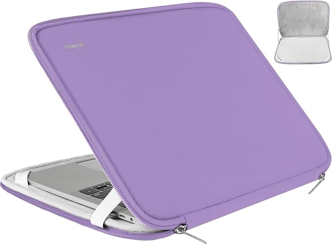 Laptop Sleeve Bag 15.6 Inch, Durable Shockproof Protective Cover Flip Case Briefcase Carrying Computer Bag Case Compatible with 15.6 Inch HP, ASUS, Lenovo, Acer, Notebook, Light Purple