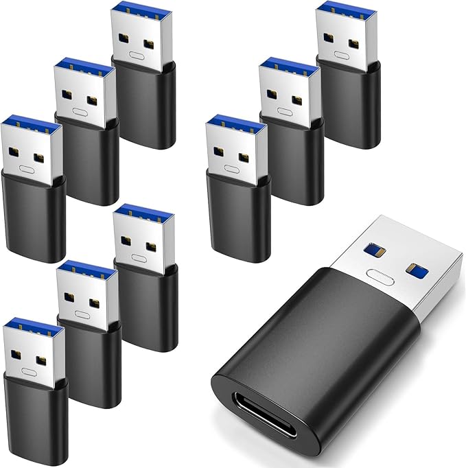 10PCS Upgraded USB 3.0 to USB C Adapter, Compatible with Samsung, iPhone, IPad, Power Bank and More USB C Devices.