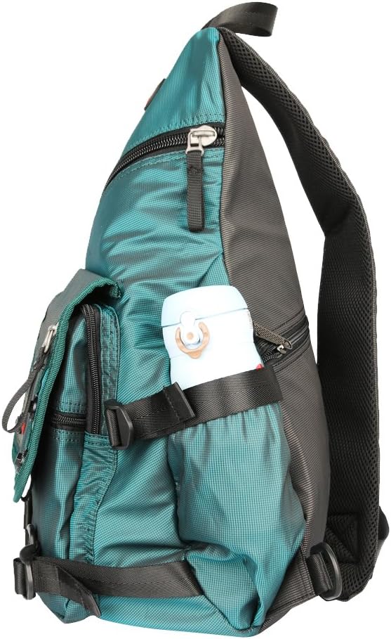 Large Sling Bag Laptop Backpack Cross Body Messenger Bag Shoulder Travel Rucksack (A-Dark Green)