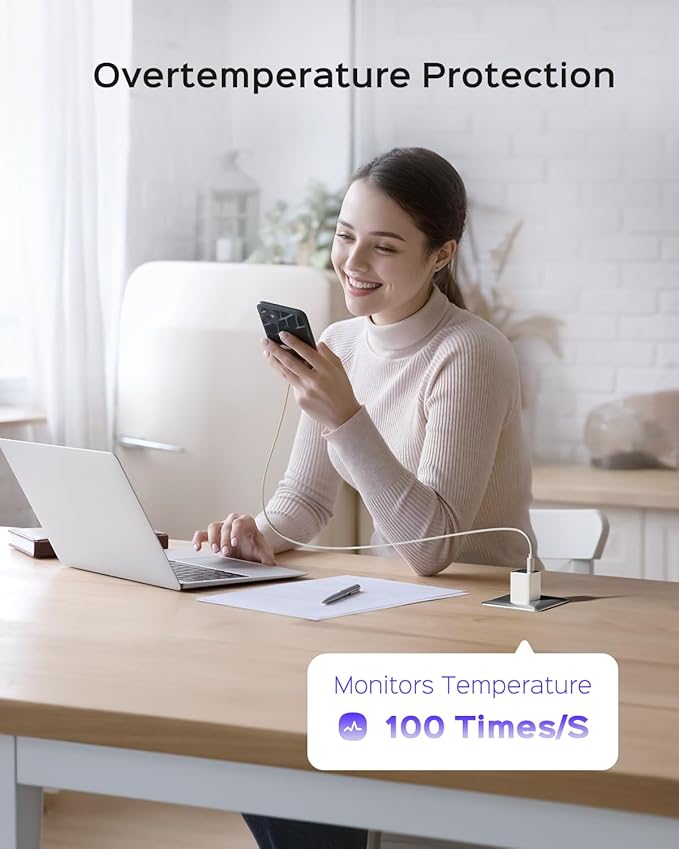 30W Compact Wall Charger, USB C Charger Block with GaN III Tech, PD3.0 PPS QC4.0 Fast Foldable Power Adapter for iPhone 16 15, Galaxy, Pixel, iPad, AirPods,MacBook Air (White, 1 Pack)