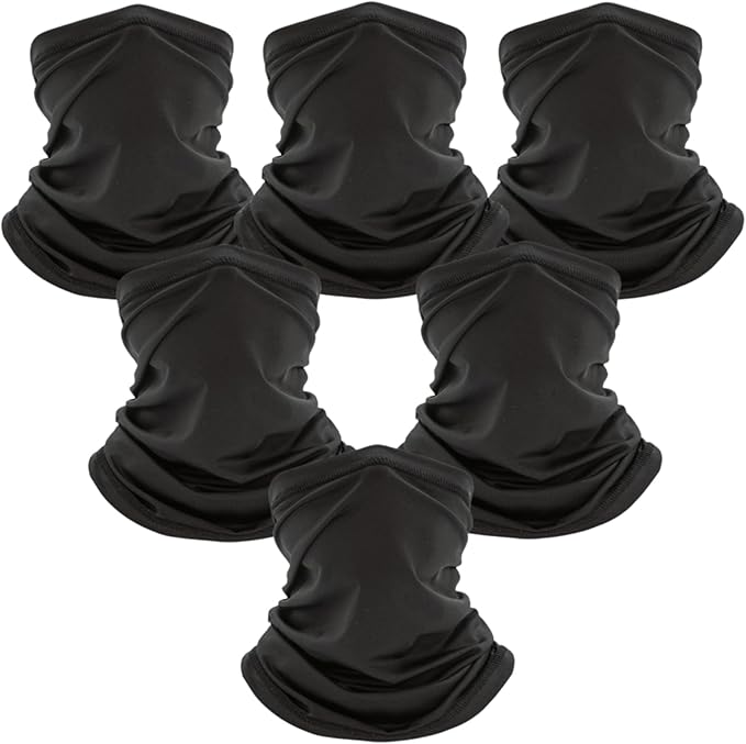 6 Pack Neck Gaiter for Men Women Breathable Outdoor Face Mask Cover Headwear for Hiking Running Cycling and Fishing