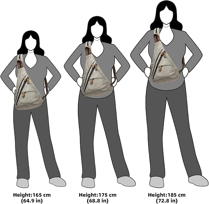 KL928 PU Leather Sling Bag - Small Crossbody Backpack Shoulder Casual Daypack Rucksack for Men Women Outdoor Cycling Hiking Travel (6881-PU-Leaden)