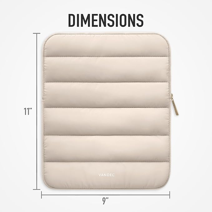Vandel - The Original Puffy iPad Sleeve 9-11 Inch Tablet Sleeve, Beige i Pad Case for Women and Men, Cute iPad Air Pouch, 9 10 Inch, 11 Inch Bag