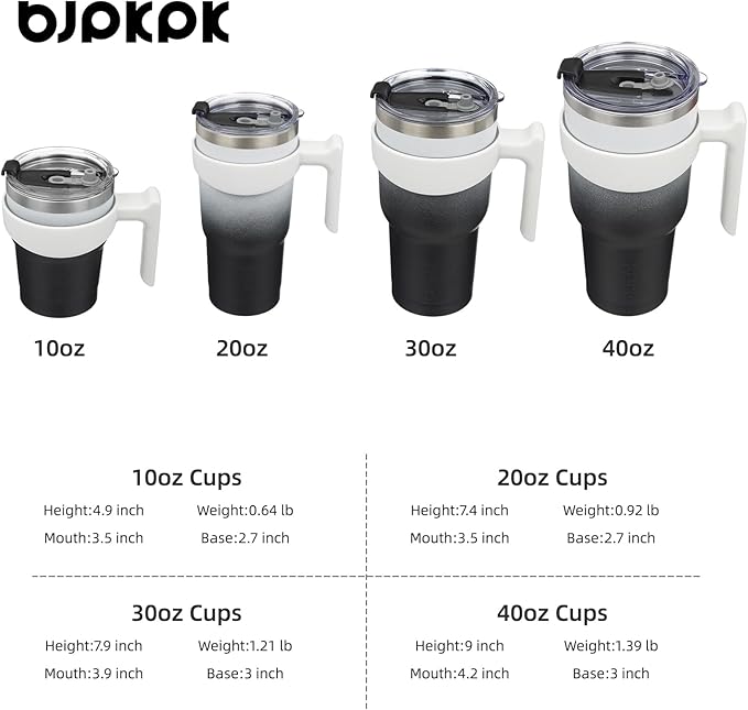 BJPKPK 20 oz Stainless Steel Insulated Tumbler Cups With Handle And Straw And Lid,Day & Night