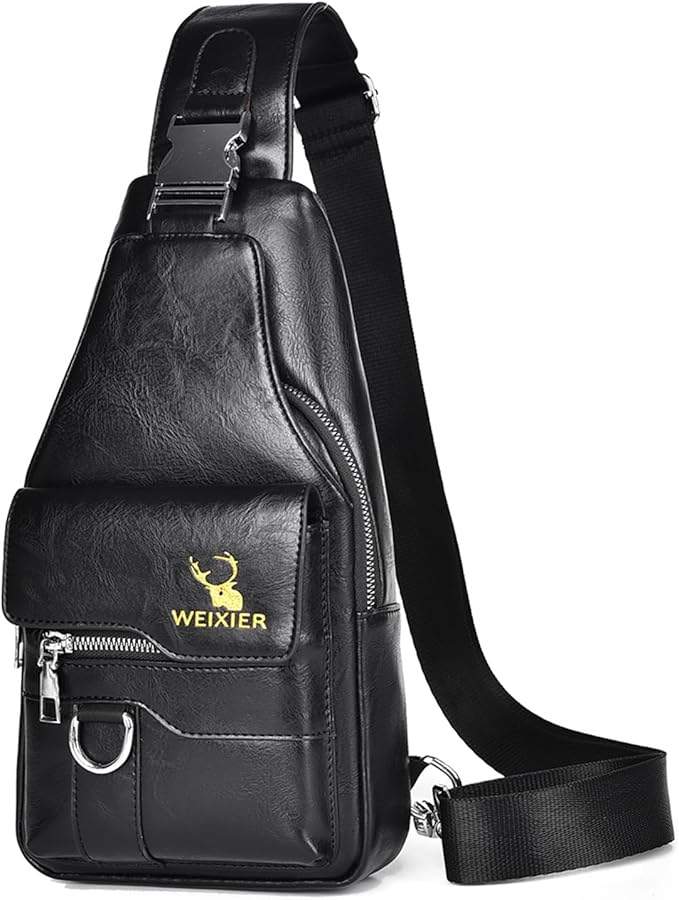 Sling Bag for Men Crossbody Chest Bag Over the Shoulder Purse Casual Sling Backpack for Travel Hiking Cycling