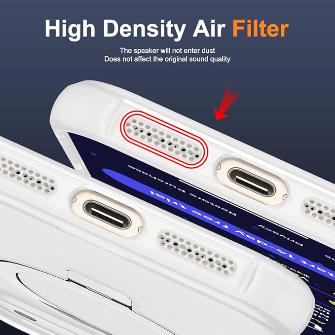 Compatible with iPhone 17 Pro Case with Invisible Magnetic O-Ring Stand Military-Grade Phone Case for iPhone 17 Pro 6.3" [Compatible with Mag-Safe][Great Grip Feeling],Translucent