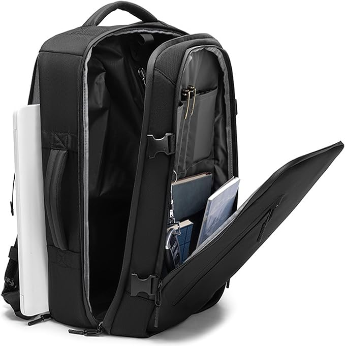 45L Travel Backpack with Built-in Vacuum Seal Backpacks Exapandable Waterproof Air Compression System TSA Lock Carry-On Suitcase Luggage Laptop Bag Black