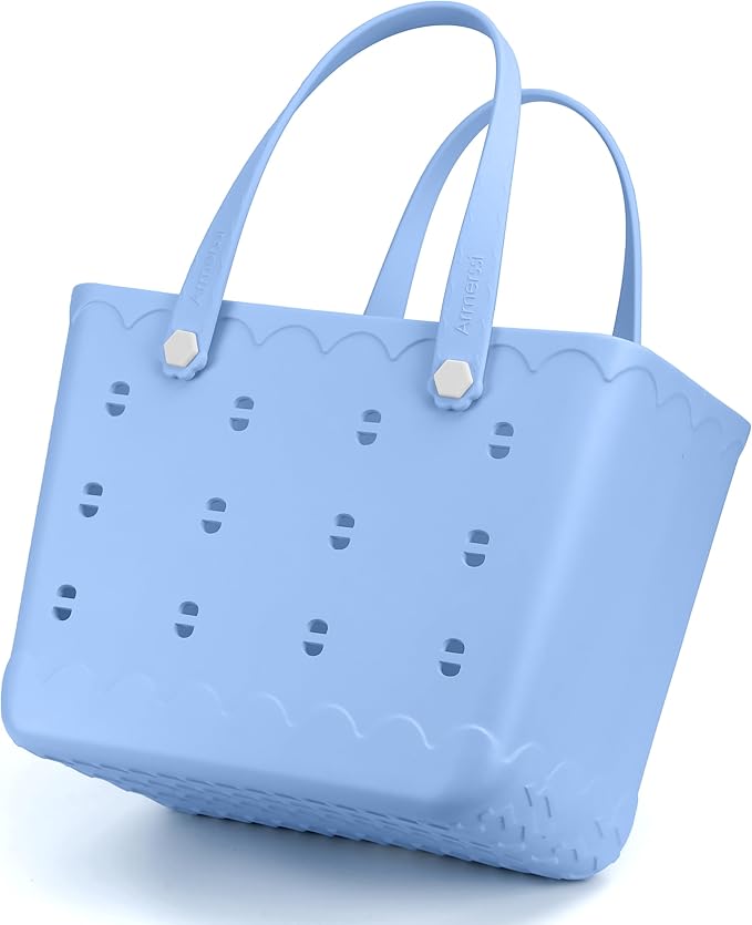 Armerssi Rubber Tote Bag For Women Large Rubber Beach Bag Waterproof Washable Handbag Durable Tote Bag Beach Swimming Travel