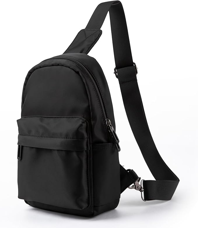 Sling Bag for Men Samll Crossbody Backpack 4.7L Black Anti theft Sling Bags Every Day Pack for Travel Hiking Daily Casual