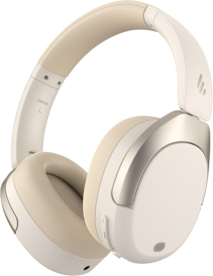 Edifier W830NB Wireless Over Ear Headphones with -45dB Active Noise Cancelling, 94H Playtime, LDAC Hi-Res Sound, Spatial Audio, Fast Charging, Multipoint Connection, Bluetooth V5.4 - Ivory