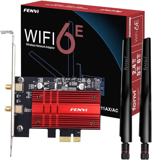 WiFi 6E AX210 PCI-E WiFi Network Card BT5.3 160MHz Tri-Band Expands WiFi into 6GHz/5GHz/2.4GHz 5400Mbps Gigabit AX210ngw Desktop PC PCIe Wireless Adapter WiFi 6E 802.11ac ax MU-MIMO for Windows 11/10