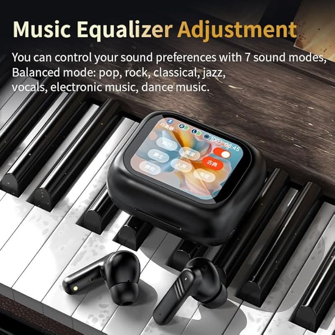 Real Time Translation Earbuds Noise Reduction Full-Color Touch Screen Wireless Bluetooth Earphone
