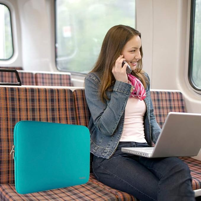 Naukay 15.6 Inch Laptop case Bag,Against dust Resistant Neoprene Notebook Computer Pocket Sleeve/Tablet Briefcase Carrying Bag Compatible 15-15.6 Inch HP/Dell/Asus/Acer/Toshiba/Fujitsu-Blue