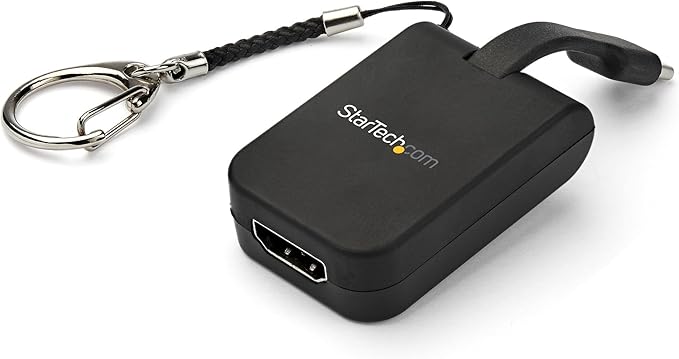 StarTech.com Compact USB C to HDMI Adapter - 4K 30Hz USB Type-C to HDMI Video Display Converter with Keychain Ring - USB-C DP Alt Mode to HDMI Monitor Dongle - Thunderbolt 3 Compatible (CDP2HDFC)