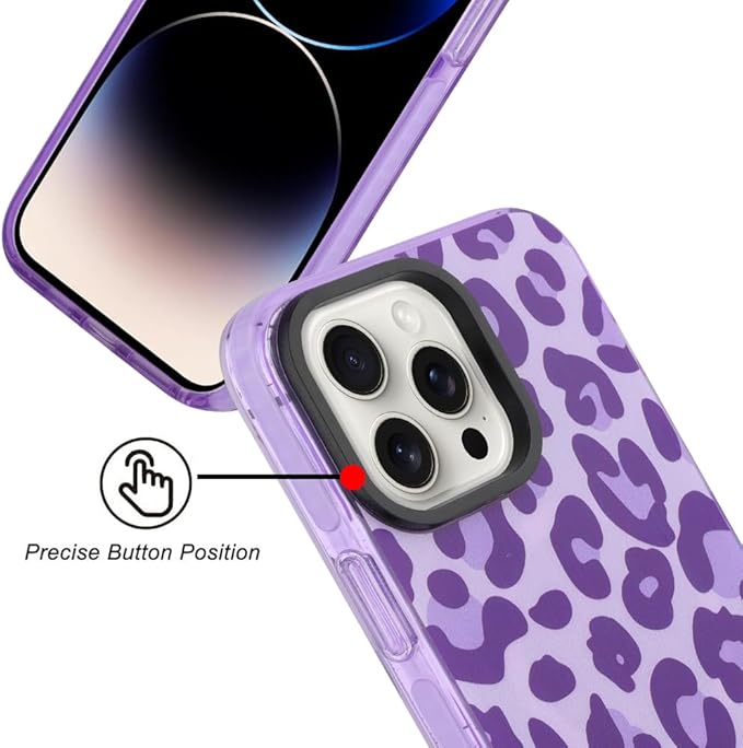 SAKUULO Magnetic for iPhone 14 Pro Max Case Dark Purple Leopard Print Pattern [Compatible with MagSafe] Wireless Charge Strengthen Protection Cover, Purple Leopard (6.7")