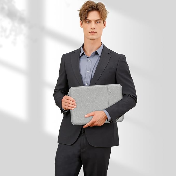 MOSISO Laptop Case 15 inch, 15 inch Laptop Sleeve Compatible with MacBook Air 15 M4 A3241 M3 A3114 M2 A2941 2025 2024 2023,Dell XPS 15,Polyester Vertical Computer Sleeve Bag with Pocket, Gray