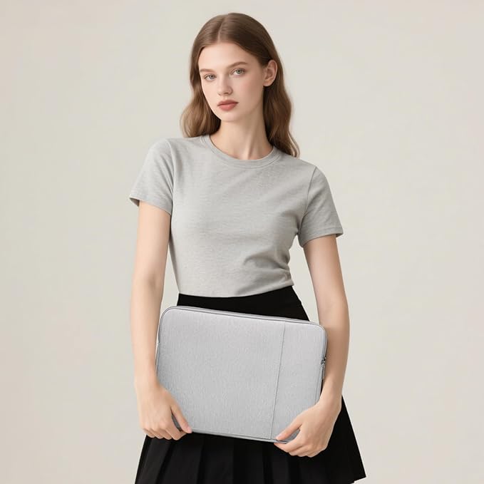 HYZUO 13.3-14 Inch Laptop Sleeve Bag Set for MacBook Pro 14 M4/M3/M2/M1, MacBook Air/Pro 13.3, 13.5"/13.8" Surface Book/Laptop, Notebook Case for 13.3" HP Dell Lenovo Asus Acer, Light Gray