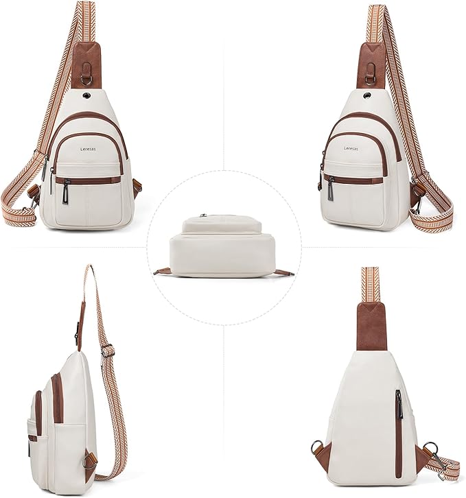 Sling Bag for Women Crossbody Purse Leather Crossbody Bag Fanny Pack Chest Pack for Travel Everyday Vacation