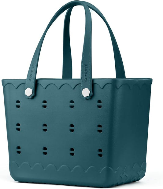 Armerssi Rubber Tote Bag For Women Large Rubber Beach Bag Waterproof Washable Handbag Durable Tote Bag Beach Swimming Travel