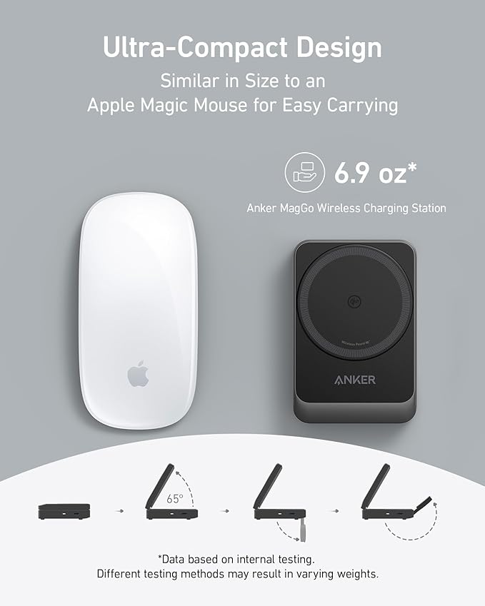 Anker MagGo 3 in 1 iPhone 17 Charging Station, MagSafe-Compatible Wireless Charger Stand, Qi2 Certified 15W Foldable Charger for iPhone 17/16/15/14/13/12, AirPods, Apple Watch Ultra(Adapter Included)