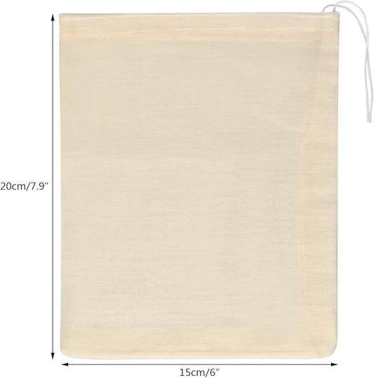 Tayfremn 100pcs Cotton Drawstring Bags, Reusable Muslin Bag Natural Cotton Bags with Drawstring Produce Bags Bulk Gift Bag Jewelry Pouch for Party Home Storage Wedding(6 by 7.9 inches)