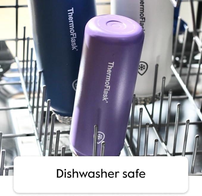 ThermoFlask 40 oz Bottle - Stainless Steel, Double-Wall Insulation & BPA-Free - Leakproof, Reusable with Spout Lid - Onyx Black/Splash (2 Pack)