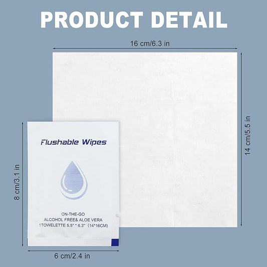 twoworld Flushable Wipes Travel Size Individually Wrapped for Women and Men,Unscented Wet Wipes Travel Size for Adult,Women,Men,Girl and Homeless (white,pack of 400)